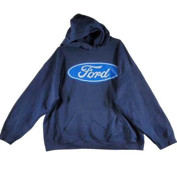 Ford Other - Mens Navy Blue Ford Oval Logo Hoodie Sweatshirt Large Size xxl